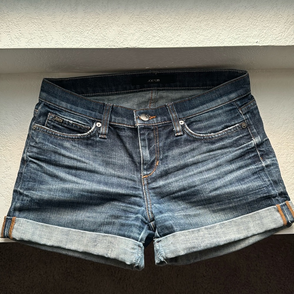 Joe’s Jeans Mid-Rise Jean Shorts - Dark Wash - Rolled Cuff - Size 26
